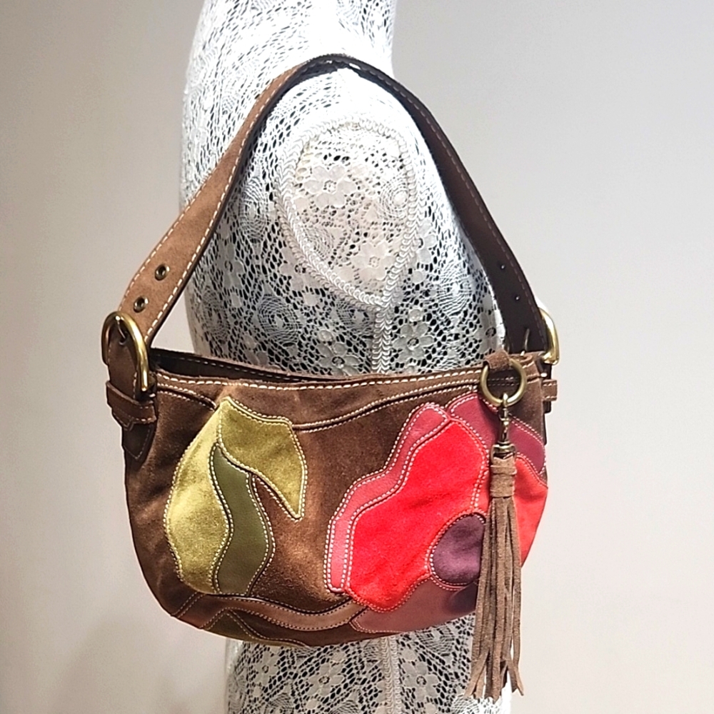 Coach Brown Shoulder Bag with Multicolor Accents